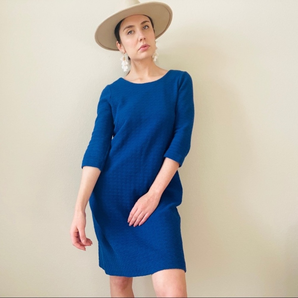 Royal blue Ganni quarter sleeve mini dress size small